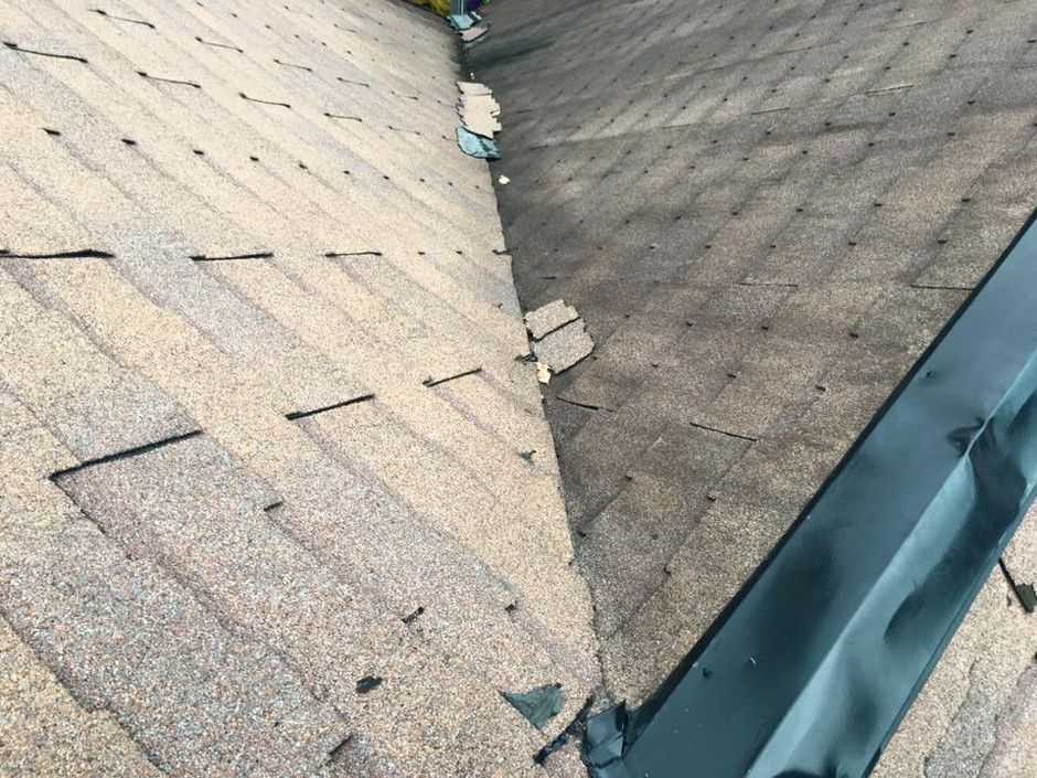 屋根の表面の欠片