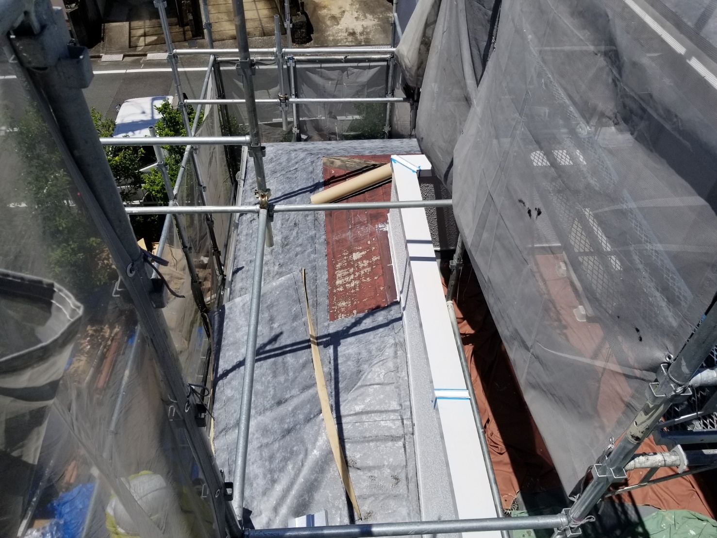 1階の屋根の防水シート
