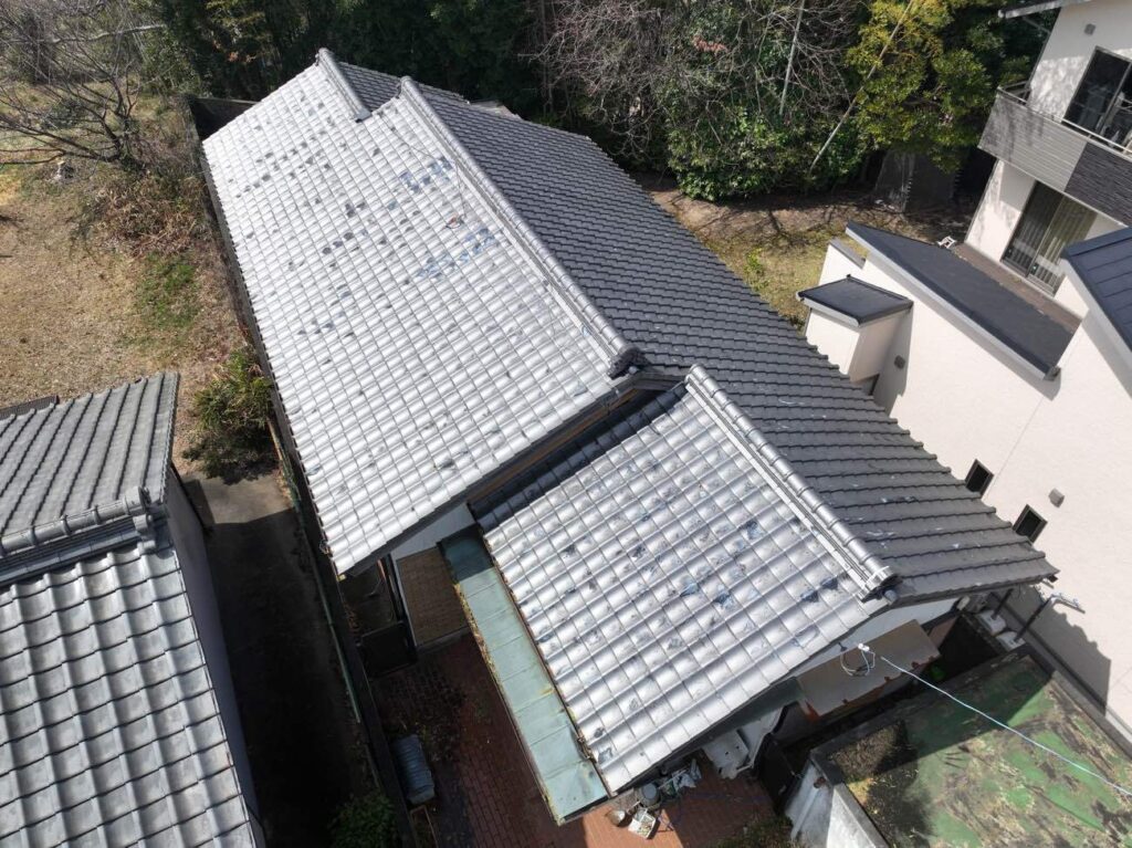 「既存瓦・漆喰」三重県津市観音寺町A様　部分葺き直し・漆喰工事　５年アフター点検